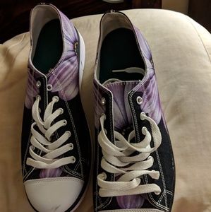 Tropical flower print casual shoes